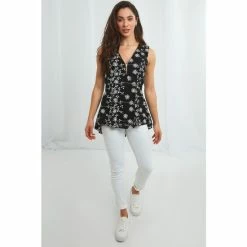 Joe Browns Black Embroidered Elegance Top