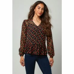 Joe Browns Black Rocking Rose Bud Top