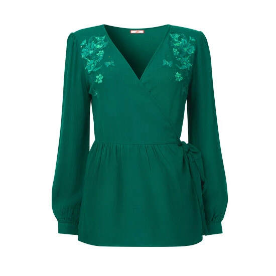 unnamed-file-1081.jpg Joe Browns Green Exceptional Embroidered Wrap Blouse -Joe Browns shop unnamed file 1081