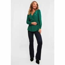 Joe Browns Green Exceptional Embroidered Wrap Blouse 2 Joe Browns Green Exceptional Embroidered Wrap Blouse -Joe Browns shop unnamed file 1082