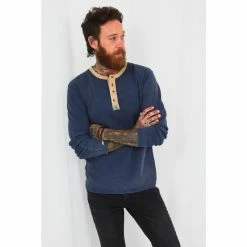 Joe Browns Blue Waffle Style Henley Top