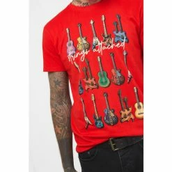 Joe Browns Red Multiple Guitar Rock And Roll Graphic Print T-Shirt -Joe Browns shop unnamed file 1150