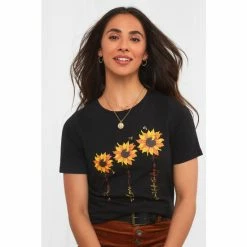 Joe Browns Black Growing Sunflowers Graphic T-Shirt -Joe Browns shop unnamed file 1162
