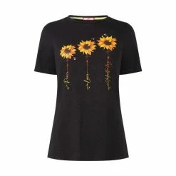 Joe Browns Black Growing Sunflowers Graphic T-Shirt -Joe Browns shop unnamed file 1163