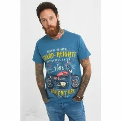 Joe Browns Blue Motorbike Racing Adventure Graphic Print T-Shirt
