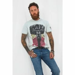 Joe Browns Grey Outlaw Motorbike Graphic Print T Shirt