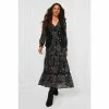 Joe Browns Black Abstract Winter Florals V-Neck Dress