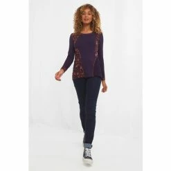 Joe Browns Purple Asymmetric Mix It Up Floral Top