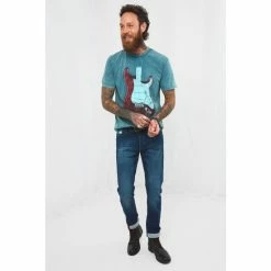Joe Browns Blue Sketched Guitar Print Acid Wash Graphic T-Shirt -Joe Browns shop unnamed file 1208