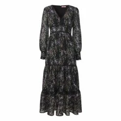 Joe Browns Black Abstract Winter Florals V-Neck Dress -Joe Browns shop unnamed file 121