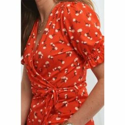 Joe Browns Red Flirty Florals Wrap Top -Joe Browns shop unnamed file 1231