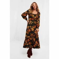 Joe Browns Black Glorious Golden Leaves Dress -Joe Browns shop unnamed file 130