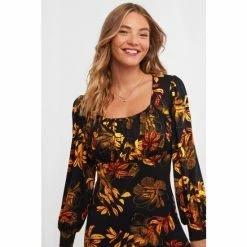 Joe Browns Black Glorious Golden Leaves Dress -Joe Browns shop unnamed file 132