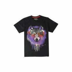 Joe Browns Black Graffiti Dripping Wolf Animal Graphic Print T Shirt -Joe Browns shop unnamed file 1368