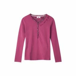 Joe Browns Red Comfy Long Sleeve Button Down Top -Joe Browns shop unnamed file 1390