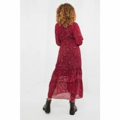 Joe Browns Red V Neck Subtle Paisley Dress -Joe Browns shop unnamed file 143