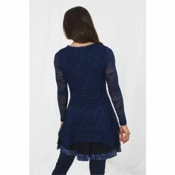 Joe Browns Blue Asymmetric Wrap Button Up Lace Detail Tunic -Joe Browns shop unnamed file 1444