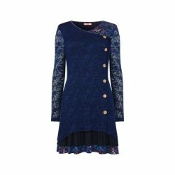Joe Browns Blue Asymmetric Wrap Button Up Lace Detail Tunic -Joe Browns shop unnamed file 1446