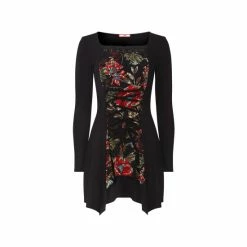 Joe Browns Black Romantic Roses Corset Fastening Style Tunic -Joe Browns shop unnamed file 1450