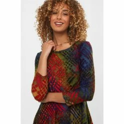 Joe Browns Green Standout 3/4 Sleeves Abstract Tunic -Joe Browns shop unnamed file 1455