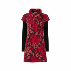 Joe Browns Red Wrap Neck Roses Jacquard Tunic -Joe Browns shop unnamed file 1467