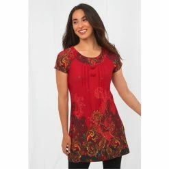 Joe Browns Red Paisley Floral Border Print Style Tunic