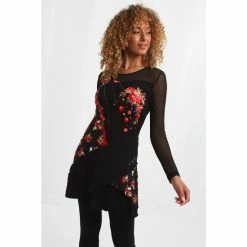 Joe Browns Black Mix Print Floral Roses Garden Tunic