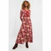 Joe Browns Red Maxi Button Through Floral Boho Dress