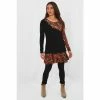 Joe Browns Black Asymmetric Ditsy Floral Leaves Print Tunic