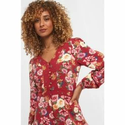 Joe Browns Red Maxi Button Through Floral Boho Dress -Joe Browns shop unnamed file 154
