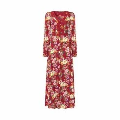 Joe Browns Red Maxi Button Through Floral Boho Dress -Joe Browns shop unnamed file 156