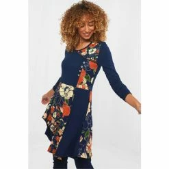 Joe Browns Blue Asymmetric Wrap Floral Print Tunic