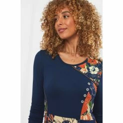 Joe Browns Blue Asymmetric Wrap Floral Print Tunic -Joe Browns shop unnamed file 1632