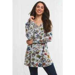 Joe Browns Grey Long Sleeve Woodland Floral Tunic
