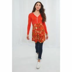 Joe Browns Orange Lovely Lace Trim Tunic