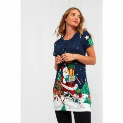 Joe Browns Blue Santa's On His Way Tunic