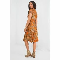 Joe Browns Orange V Neck Paisley Jersey Dress -Joe Browns shop unnamed file 174