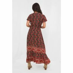Joe Browns Red Floral Boho Border Print Dress -Joe Browns shop unnamed file 179