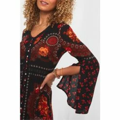 Joe Browns Black Abstract Button Through Scoop Neck Boho Dress -Joe Browns shop unnamed file 18