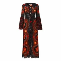 Joe Browns Black Abstract Button Through Scoop Neck Boho Dress -Joe Browns shop unnamed file 19