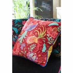 Joe Browns Black Folk Bird Floral Cushion