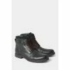 Joe Browns Black Buckle Fastening Leather Lace Up Boots