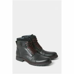 Joe Browns Black Buckle Fastening Leather Lace Up Boots -Joe Browns shop unnamed file 1959