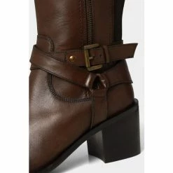 Joe Browns Brown Premium Leather Buckled Zip Boots -Joe Browns shop unnamed file 1969