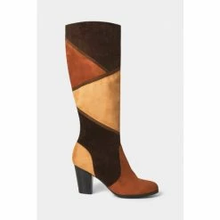 Joe Browns Brown Heeled Patchwork Boots -Joe Browns shop unnamed file 1980