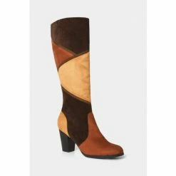 Joe Browns Brown Heeled Patchwork Boots -Joe Browns shop unnamed file 1981