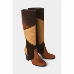 Joe Browns Brown Heeled Patchwork Boots -Joe Browns shop unnamed file 1983