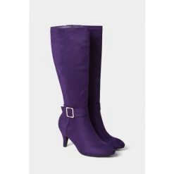 Joe Browns Purple Buckle Detail High Boots