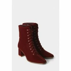 Joe Browns Red Velvet Lace Up Boots