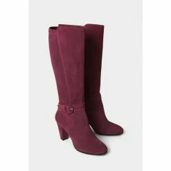 Joe Browns Red Standout Buckled Suede High Boots